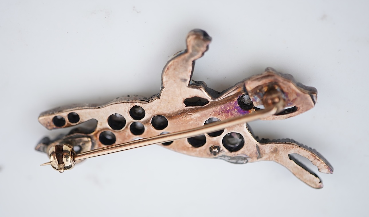 A diamond and enamel novelty brooch, circa 1900